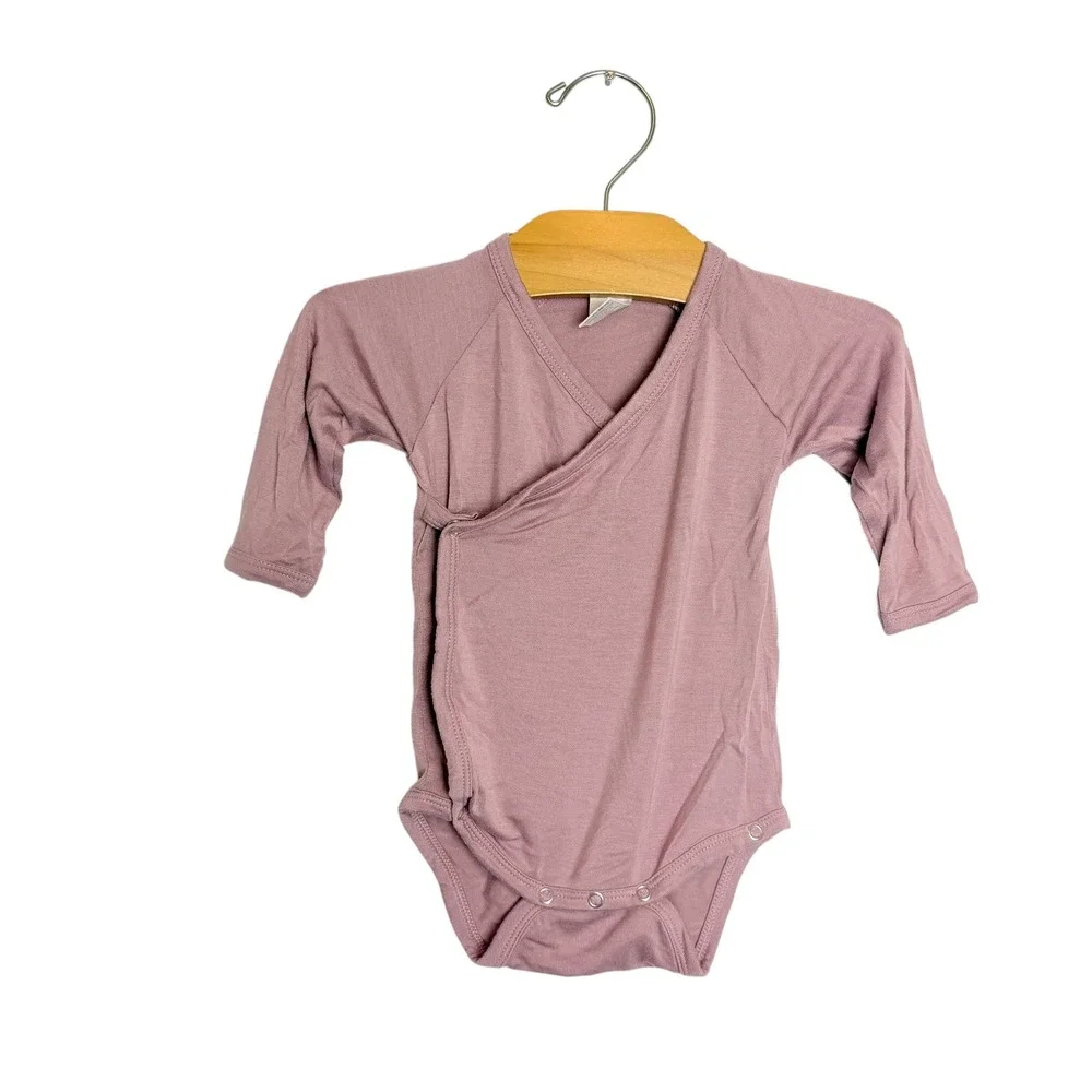 Kate Quinn The Woods Kimono Bodysuit Set 2pk Sage Mauve Modal 3-6M